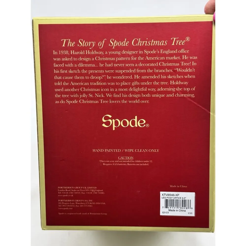 Spode Christmas Tree Miniature Village Post Office Decoration